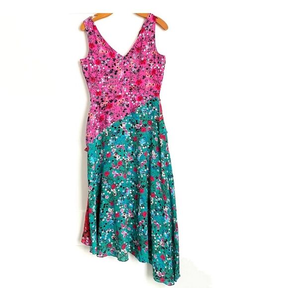 Saloni Aggie Silk Aymetrical Midi Dress size 6 - Picture 5 of 14